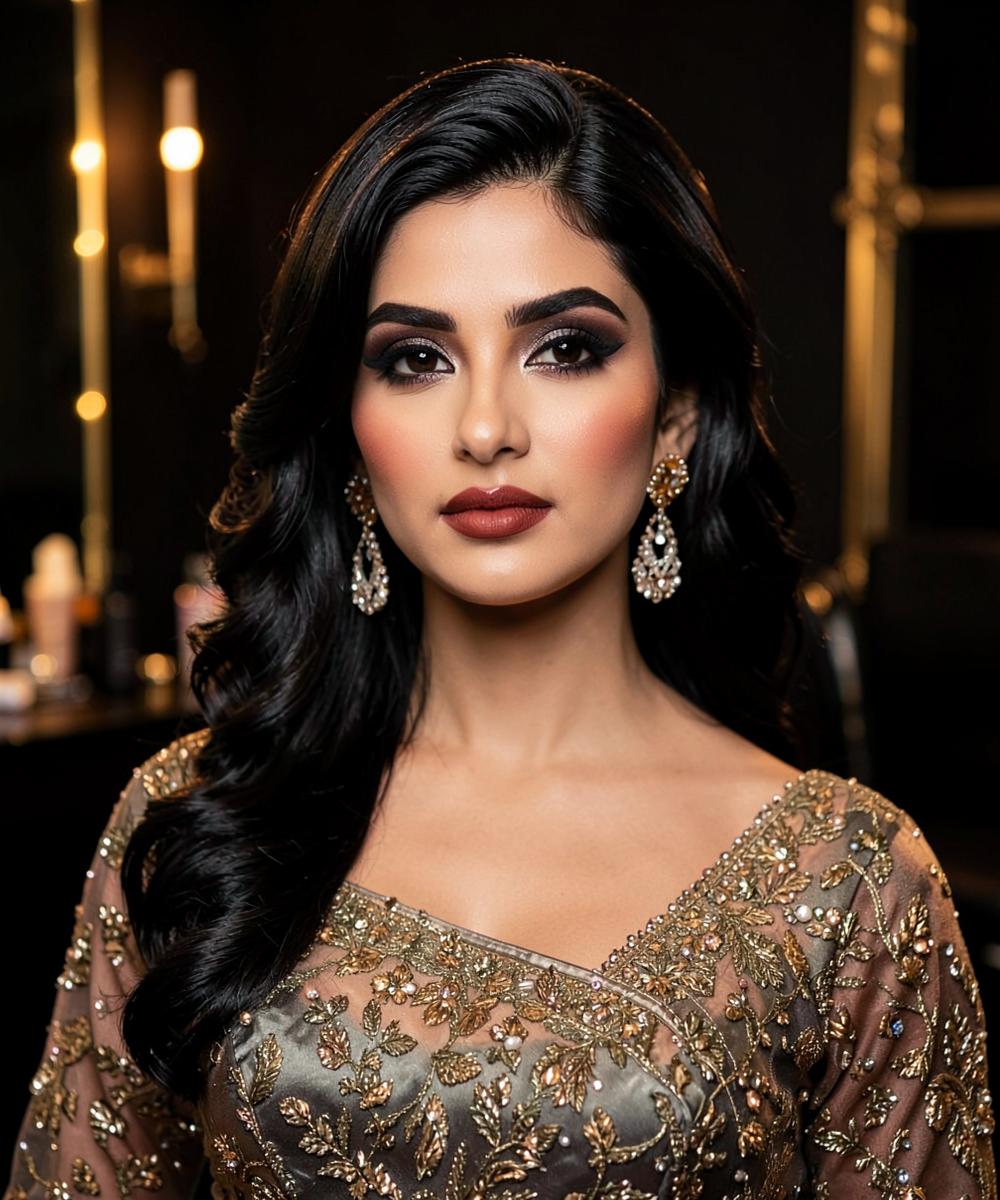 Ladies hair styling at Desi Barber
